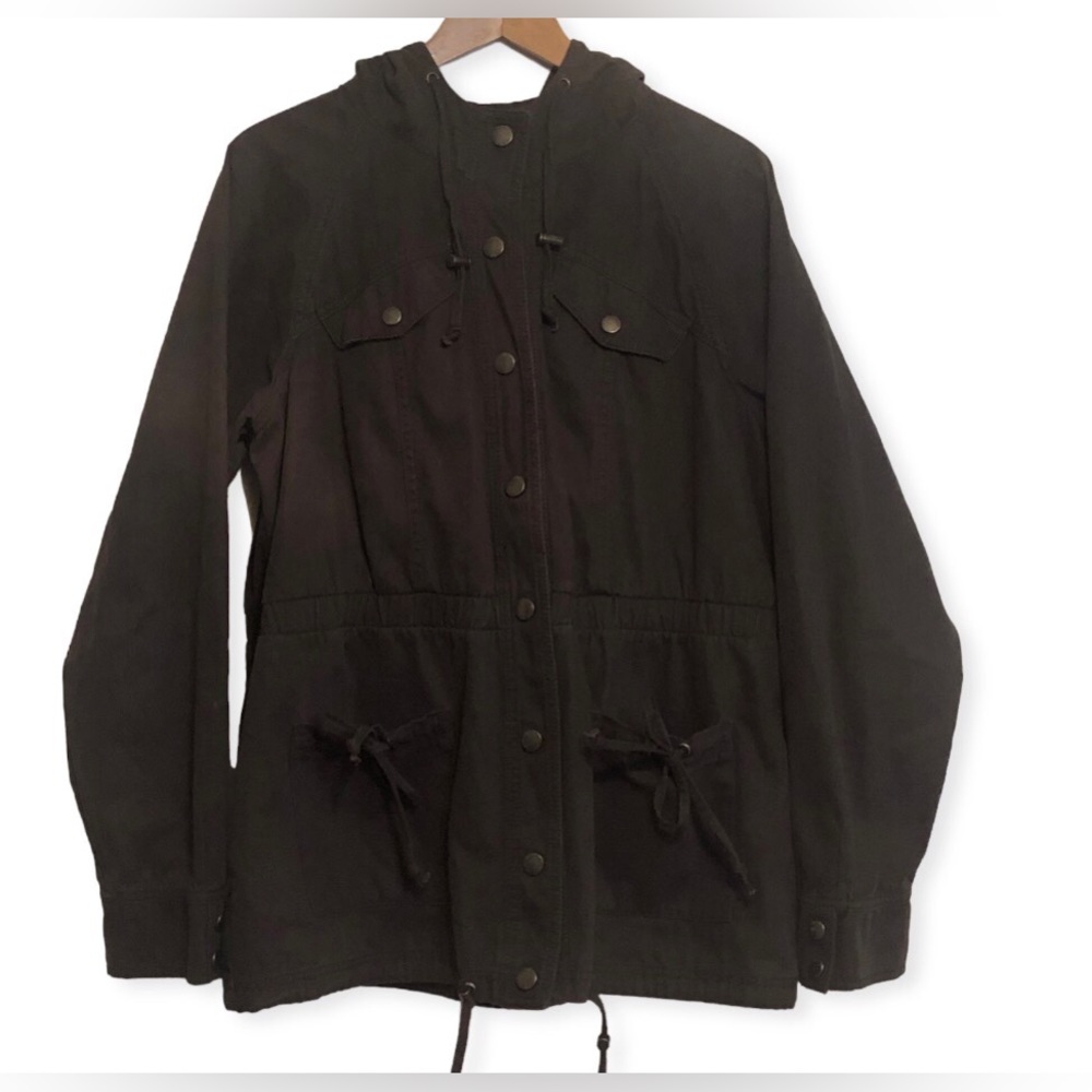 BUFFALO DAVID BITTON - Size: XL Women's Hooded Anorak Drawstring Snap Jacket